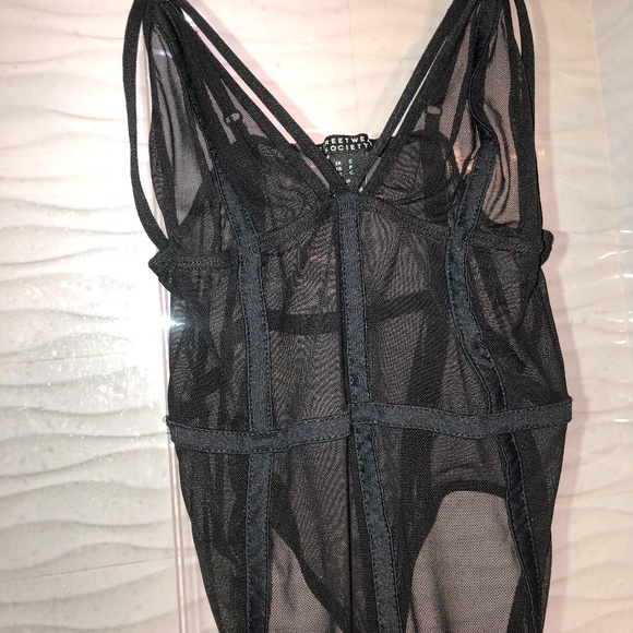 Black Mesh Bodysuit - Picture 2 of 3